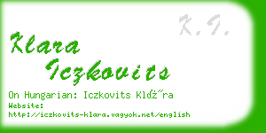klara iczkovits business card